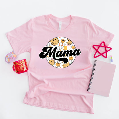 Mama Shirt, Smiley Face Retro Mother Day Gift T Shirt