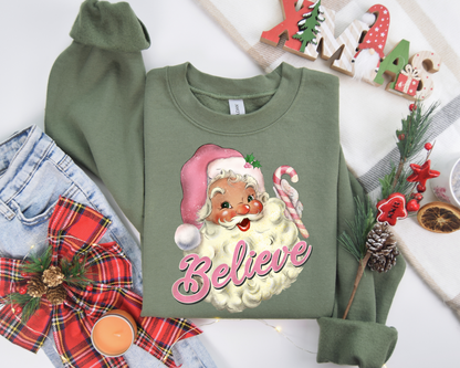 Pink Santa Retro Christmas Sweatshirt – Perfect Holiday Gift for Christmas