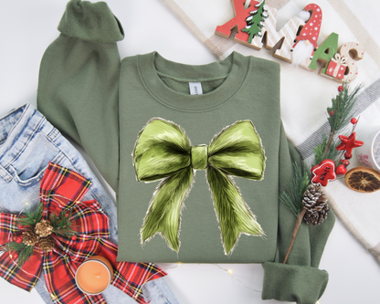 Christmas Coquette Bow Sweatshirt – Christmas Vibes Gift