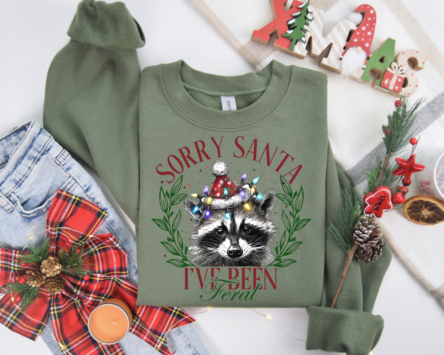 Sorry Santa I've been feral Sweatshirt – Christmas Vibes Gift