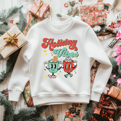 Holiday Vibes Christmas Sweatshirt Toddler