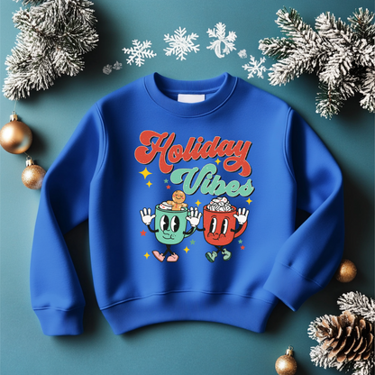 Holiday Vibes Christmas Sweatshirt Toddler