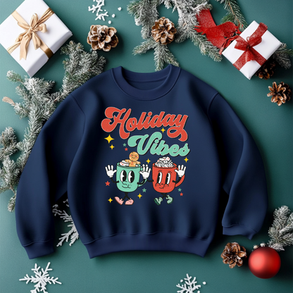 Holiday Vibes Christmas Sweatshirt Toddler